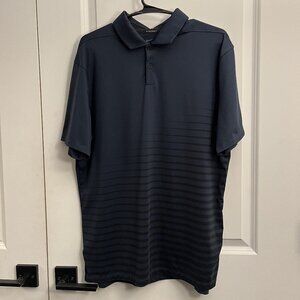 Nike Vapor Graphic Golf Polo Shirt Stripe Mens M Navy Blue CU9796 194501227391
